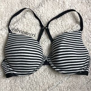 IN SEARCH OF black and white stripped Xhilaration Bra, size 34C.